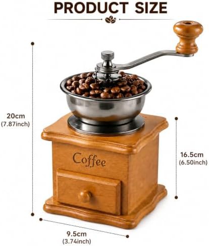 Vintage wooden manual mill with ceramic burr — photo 3