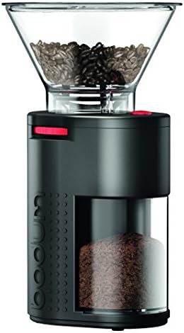 Black bistro electric conical burr coffee grinder
