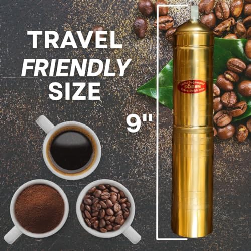 Portable brass conical burr grinder 9 in — photo 5