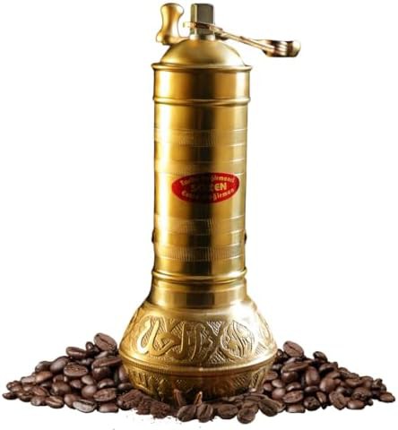 Classic brass Turkish coffee grinder 7.6 in