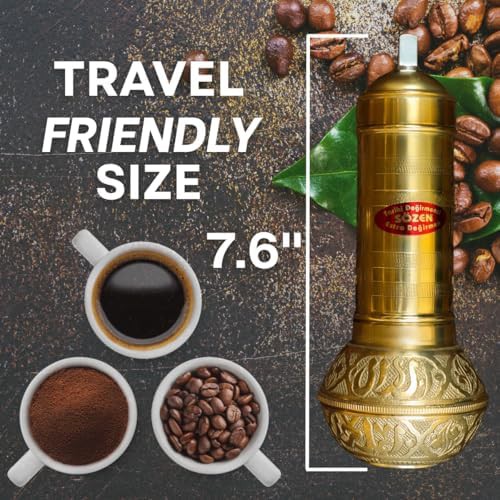 Classic brass Turkish coffee grinder 7.6 in — photo 3