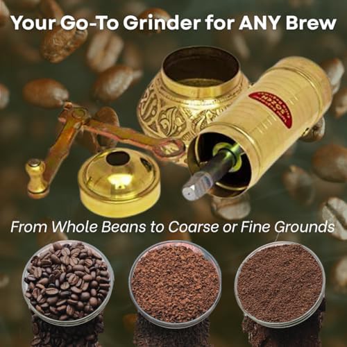 Classic brass Turkish coffee grinder 7.6 in — photo 4