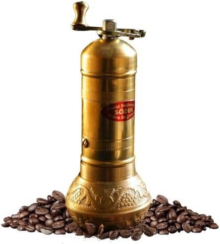 Classic brass manual coffee mill 6.4 in