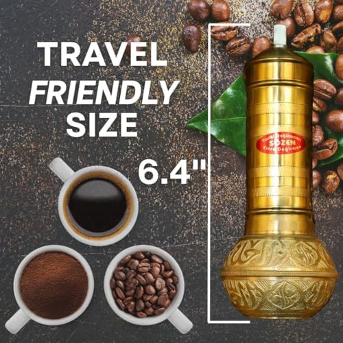 Classic brass manual coffee mill 6.4 in — photo 3
