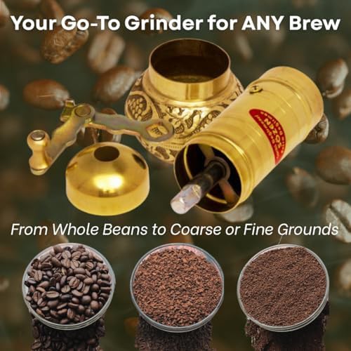 Classic brass manual coffee mill 6.4 in — photo 4