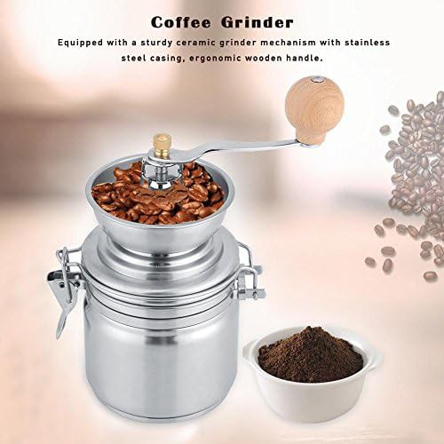 Manual ceramic burr grinder with wooden handle — photo 4
