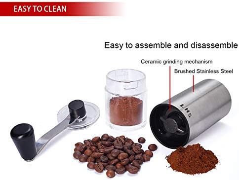 LHS manual stainless steel ceramic burr grinder — photo 5