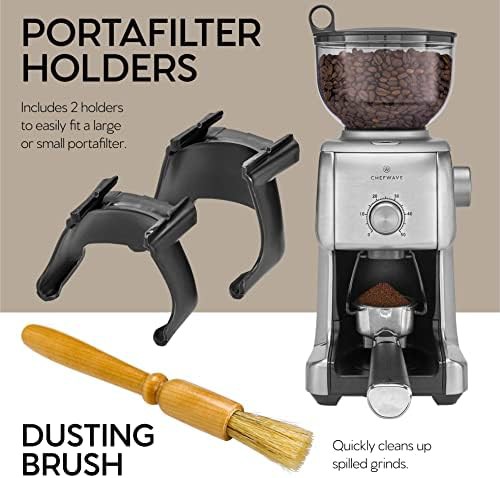 Conical burr grinder with portafilter holder — photo 3
