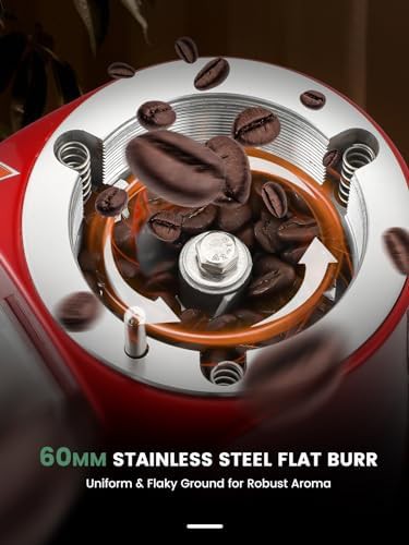 Red bulk grinding stepless flat burr machine — photo 3