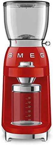 Smeg red retro aesthetic coffee grinder