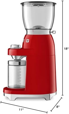 Smeg red retro aesthetic coffee grinder — photo 3
