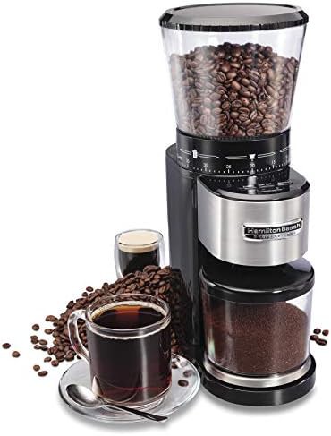 Digital conical burr grinder in stainless steel
