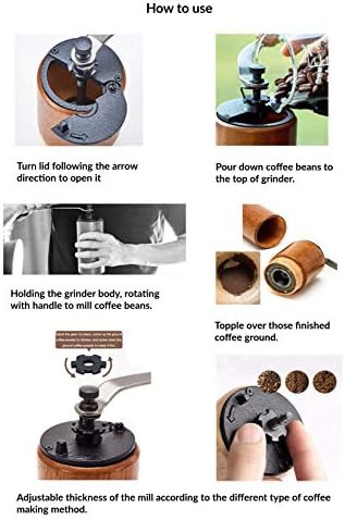 Wooden manual coffee bean grinder light wood — photo 3