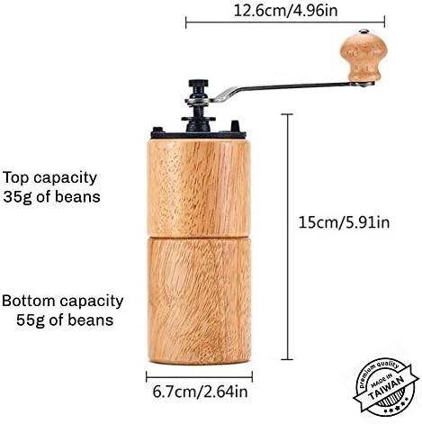 Wooden manual coffee bean grinder light wood — photo 5
