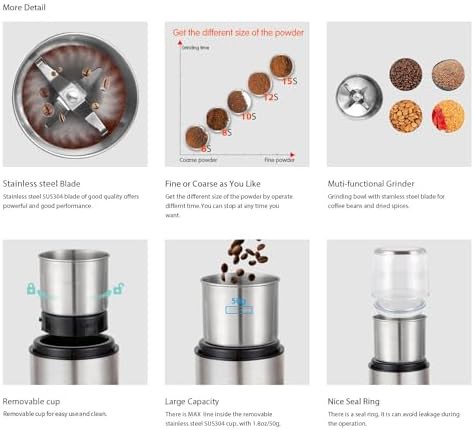 Electric stainless steel coffee and spice grinder — photo 3