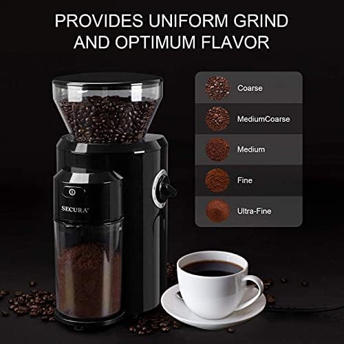 Secura electric conical burr coffee grinder with 18 settings — photo 4