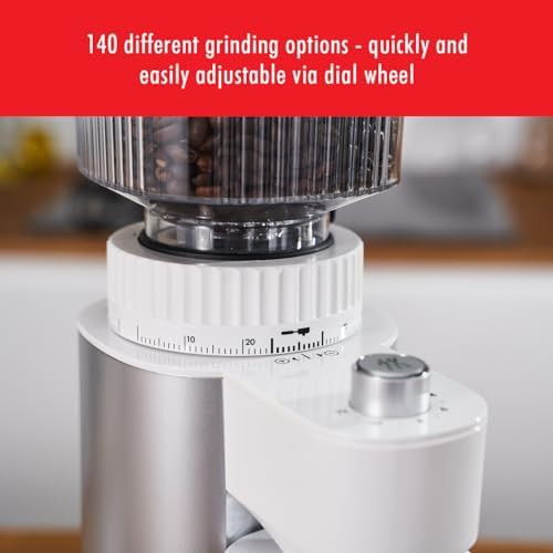 Silver electric burr coffee grinder with options — photo 5