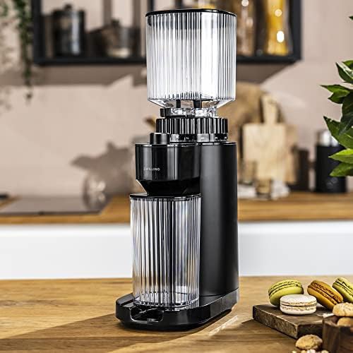Black electric burr coffee grinder for home — photo 2