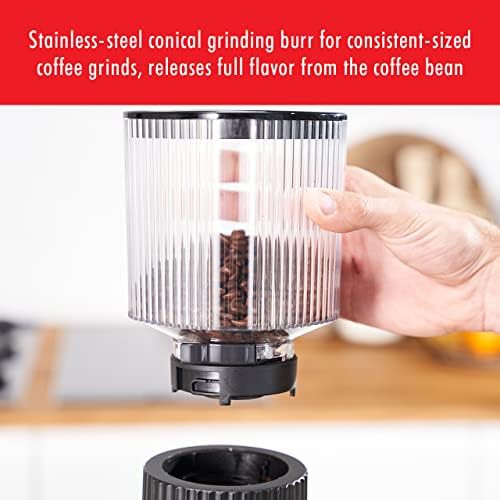 Black electric burr coffee grinder for home — photo 4