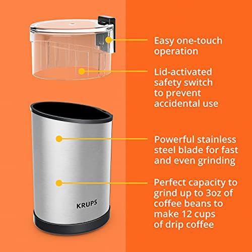 Krups fast touch electric silver coffee grinder — photo 5