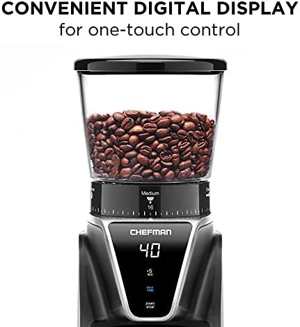 Black conical burr digital electric grinder — photo 3