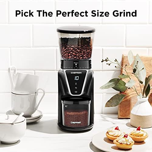 Black conical burr digital electric grinder — photo 5