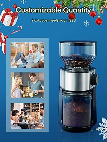 Electric flat burr coffee grinder black — photo 4