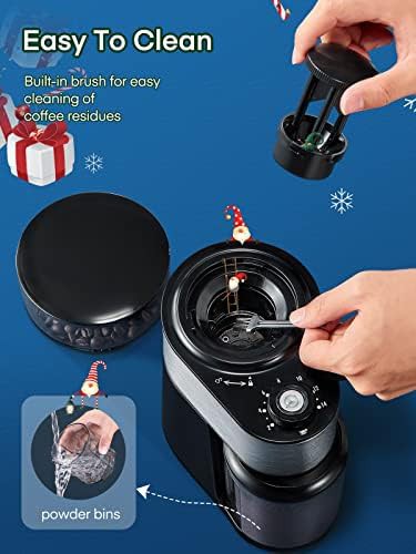 Electric flat burr coffee grinder black — photo 5