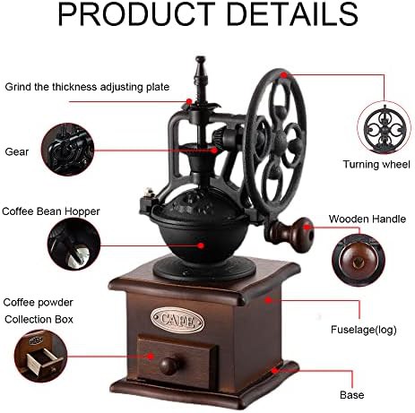 Vintage style wooden hand burr grinder — photo 3