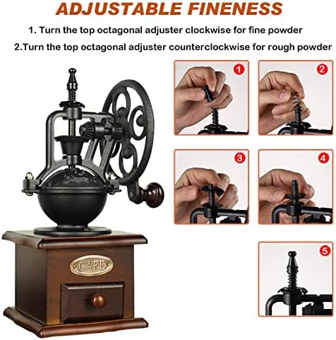 Vintage style wooden hand burr grinder — photo 4