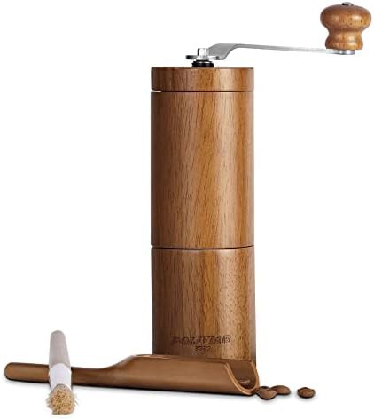 Portable wooden ceramic manual coffee grinder