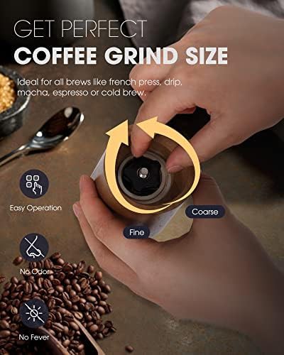 Portable wooden ceramic manual coffee grinder — photo 4