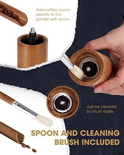 Portable wooden ceramic manual coffee grinder — photo 5