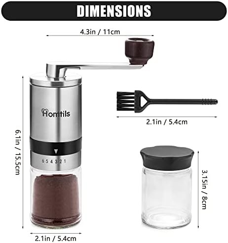 Stainless steel manual grinder with glass jar — photo 2
