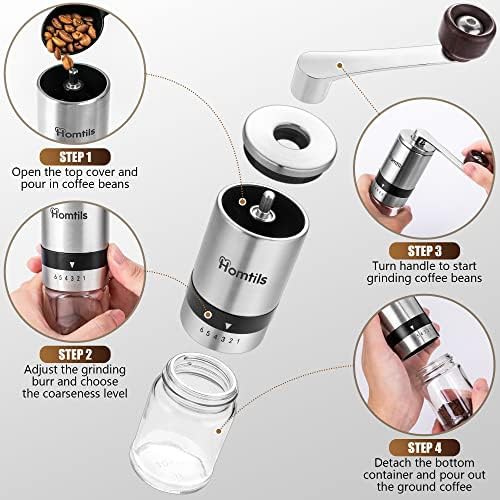 Stainless steel manual grinder with glass jar — photo 3