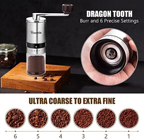 Stainless steel manual grinder with glass jar — photo 4