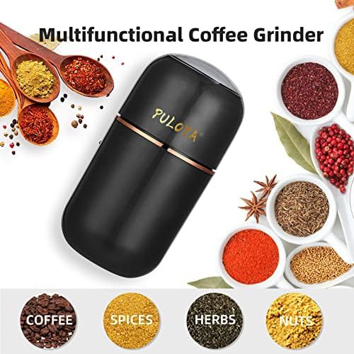 Black stainless steel electric bean and spice grinder — photo 3