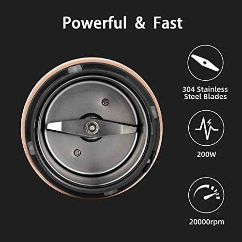 Black stainless steel electric bean and spice grinder — photo 4