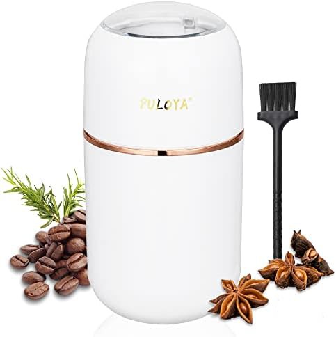 White stainless steel electric bean and spice grinder