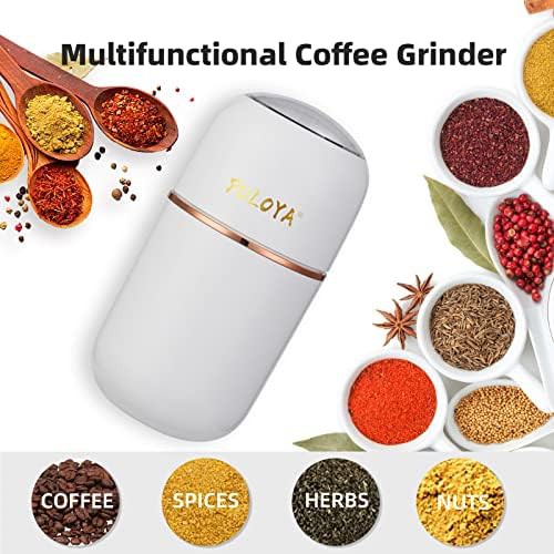 White stainless steel electric bean and spice grinder — photo 3