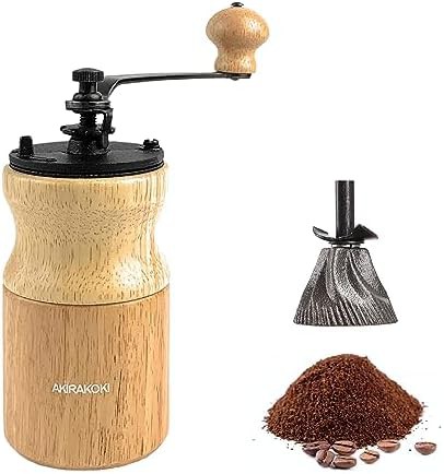 Wooden manual coffee bean grinder natural