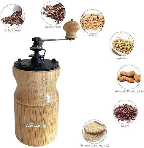 Wooden manual coffee bean grinder natural — photo 4