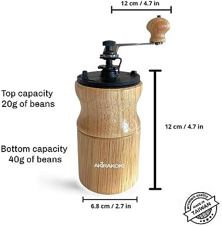 Wooden manual coffee bean grinder natural — photo 5