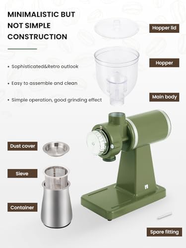 Retro cream green home cafe grinder — photo 5