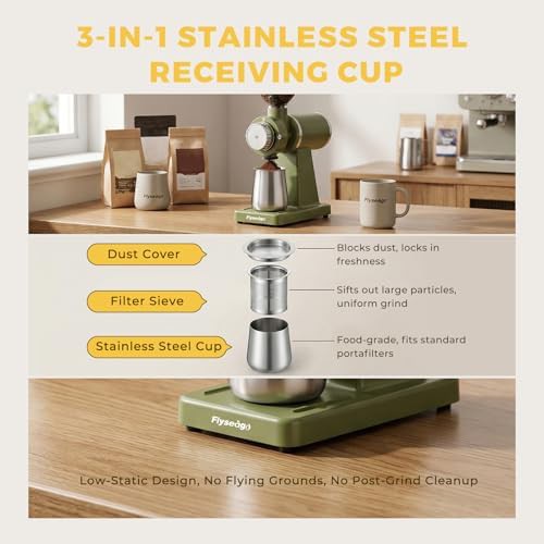 Cream style green flat burr grinder — photo 5
