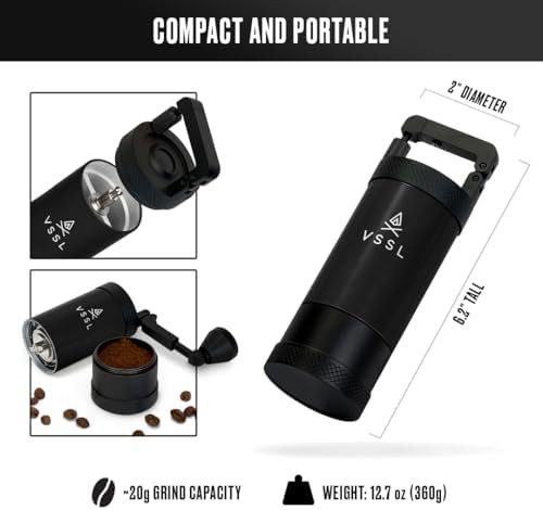 Black manual hand grinder with fifty settings — photo 4