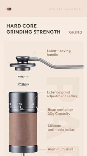 Manual conical burr grinder with silicone grip — photo 4