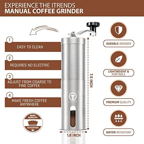 Stainless steel hand crank espresso grinder — photo 3