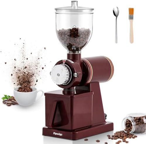 Red anti static flat burr grinder