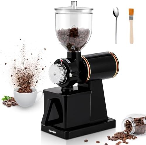 Black anti static flat burr grinder